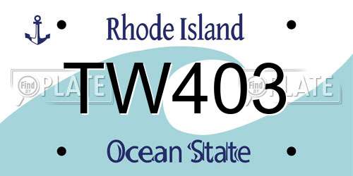 TW403 Rhode Island License Plate