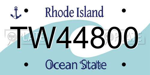 TW44800 Rhode Island License Plate