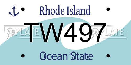 TW497 Rhode Island License Plate