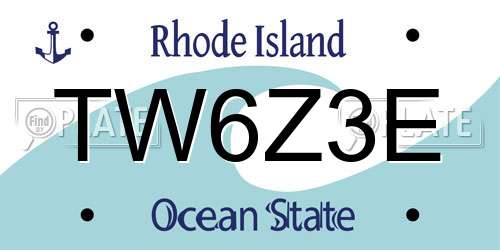 TW6Z3E Rhode Island License Plate