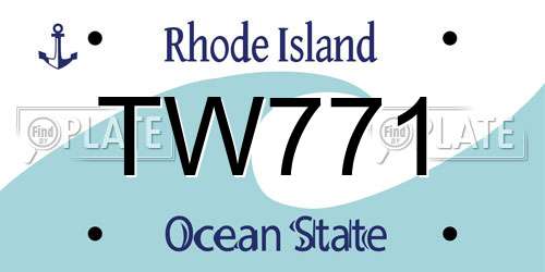 TW771 Rhode Island License Plate
