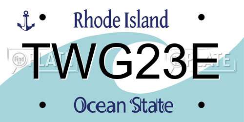 TWG23E Rhode Island License Plate