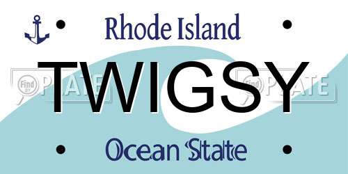 TWIGSY Rhode Island License Plate