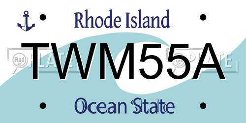 TWM55A Rhode Island License Plate