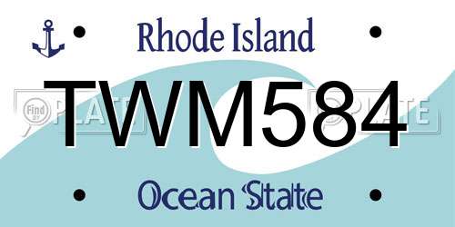TWM584 Rhode Island License Plate
