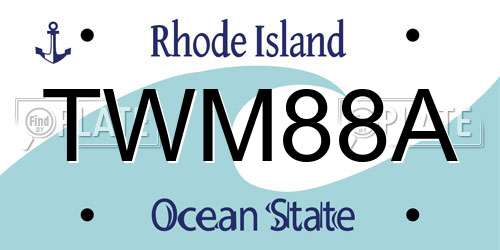 TWM88A Rhode Island License Plate
