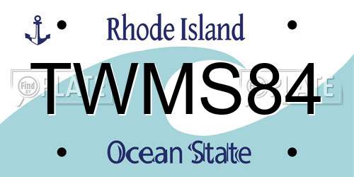 TWMS84 Rhode Island License Plate
