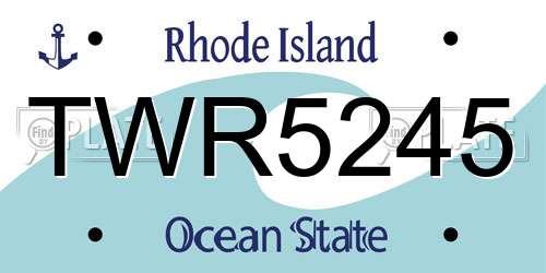 TWR5245 Rhode Island License Plate
