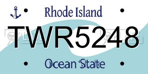 TWR5248 Rhode Island License Plate