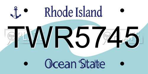 TWR5745 Rhode Island License Plate