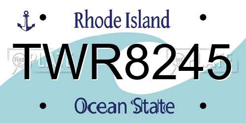 TWR8245 Rhode Island License Plate