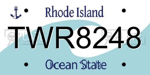 TWR8248 Rhode Island License Plate
