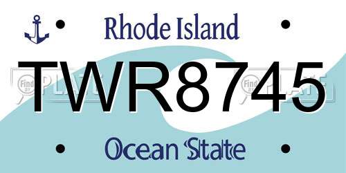 TWR8745 Rhode Island License Plate