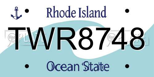 TWR8748 Rhode Island License Plate