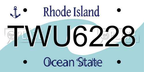 TWU6228 Rhode Island License Plate