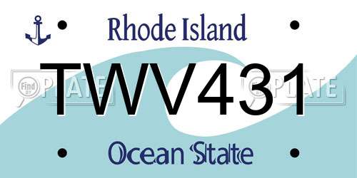 TWV431 Rhode Island License Plate