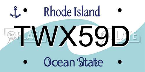 TWX59D Rhode Island License Plate