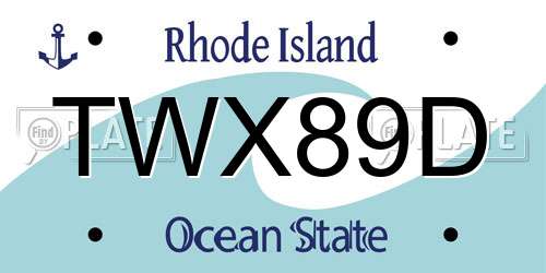 TWX89D Rhode Island License Plate