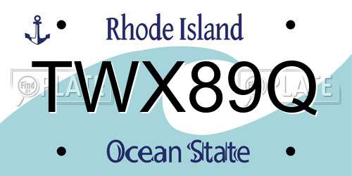 TWX89Q Rhode Island License Plate