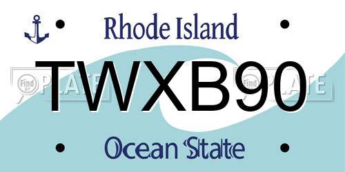 TWXB90 Rhode Island License Plate