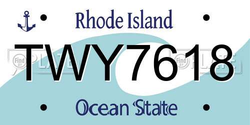 TWY7618 Rhode Island License Plate