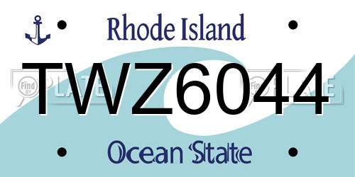 TWZ6044 Rhode Island License Plate