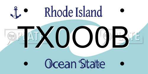 TX0O0B Rhode Island License Plate