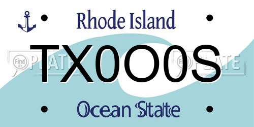 TX0O0S Rhode Island License Plate