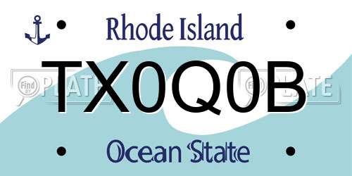TX0Q0B Rhode Island License Plate