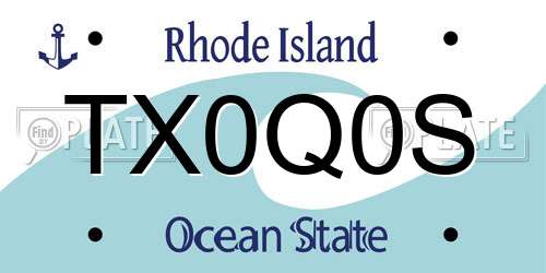 TX0Q0S Rhode Island License Plate