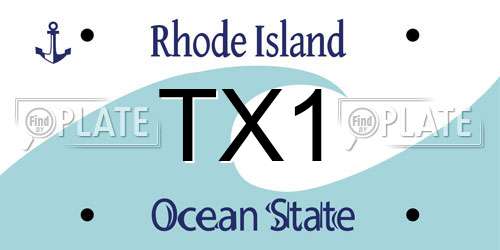 TX1 Rhode Island License Plate