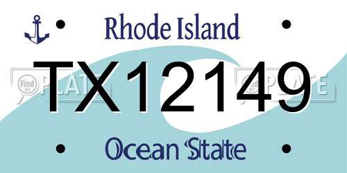 TX12149 Rhode Island License Plate