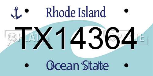 TX14364 Rhode Island License Plate