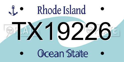 TX19226 Rhode Island License Plate
