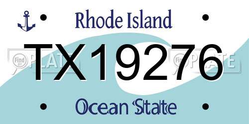 TX19276 Rhode Island License Plate