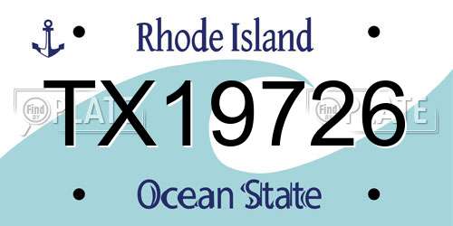 TX19726 Rhode Island License Plate