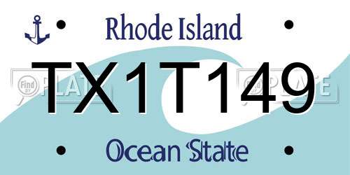 TX1T149 Rhode Island License Plate