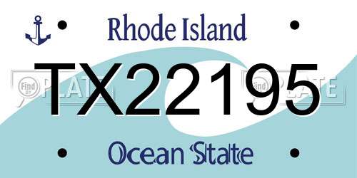TX22195 Rhode Island License Plate
