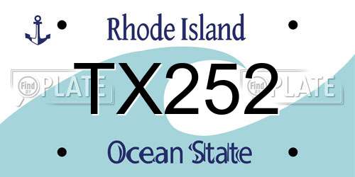 TX252 Rhode Island License Plate