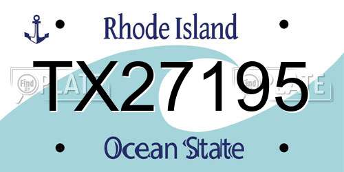 TX27195 Rhode Island License Plate