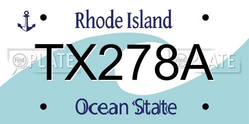 TX278A Rhode Island License Plate