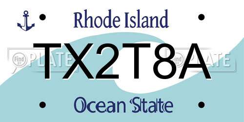TX2T8A Rhode Island License Plate