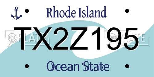 TX2Z195 Rhode Island License Plate