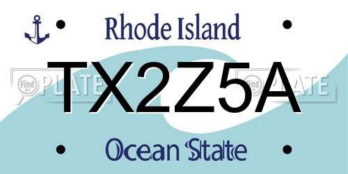 TX2Z5A Rhode Island License Plate
