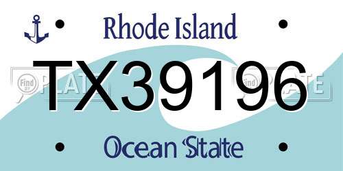 TX39196 Rhode Island License Plate
