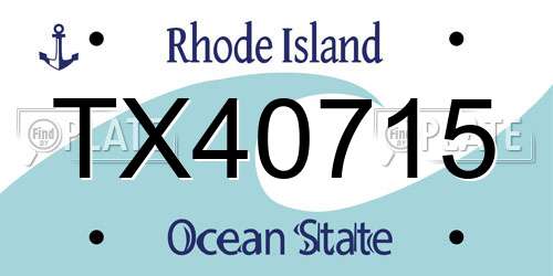 TX40715 Rhode Island License Plate