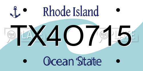 TX4O715 Rhode Island License Plate