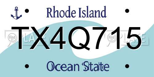 TX4Q715 Rhode Island License Plate