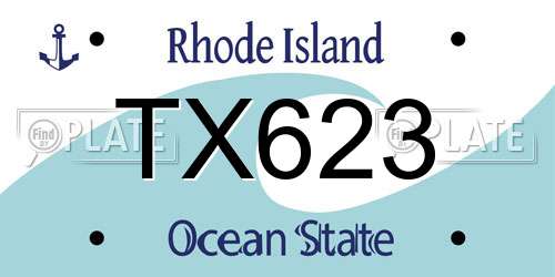 TX623 Rhode Island License Plate