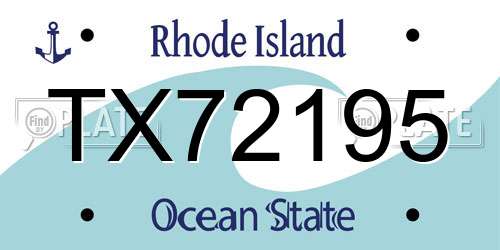 TX72195 Rhode Island License Plate